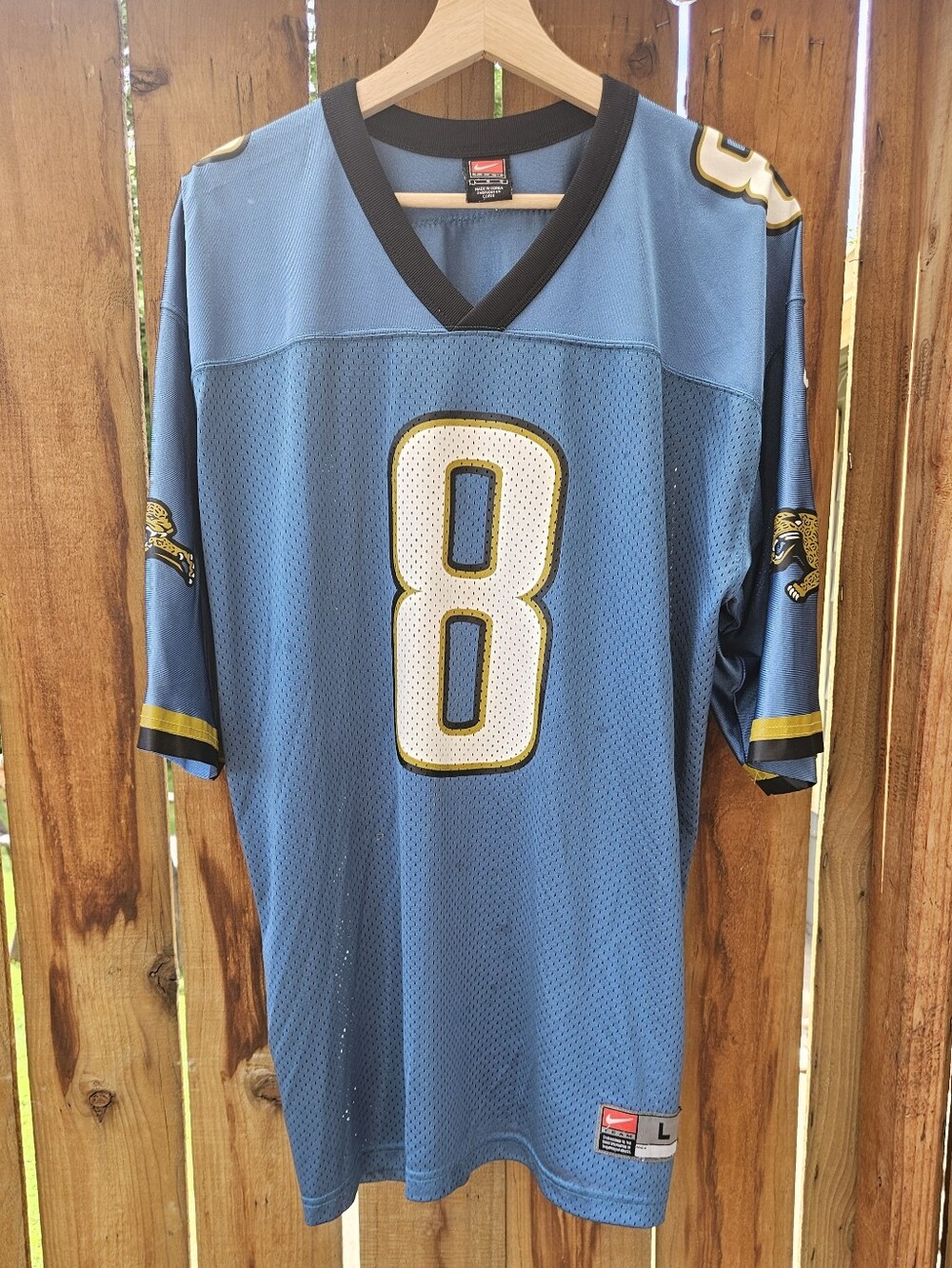 NFL Jacksonville Jaguars #8 Blue Mesh Jersey